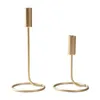 Modern Metal Taper Candle Holder Gold Black Wrought Iron Candlestick Holders with a Circle Base Wedding Table Centerpieces