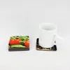 DIY昇華空白のコースター木製コルクカップパッドMDF広告ギフトプロモーション愛ラウンド花型カップマットCCA12636