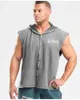 Män muskel ärmlös hoodie bodybuilding träning gym bomull fitness ärmlösa skjortor