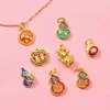 5pcs Chinese Lucky Placer gold Cloisonne Enamel Pendant DIY Charms Jewelry Making Supplies Necklace Bracelet Anklet Accessories Wholesale