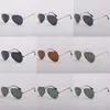 Pilot solglasögon metallram solglasögon färg spegel glas män kvinnor vintage design oculos de sol masculino märke gafas 58mm 62mm med tillbehör