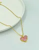 2022 novo diamante rosa amor zircão colar feminino simples design de moda tendência temperamento jóias clavícula chain2669