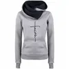 Felpe con cappuccio autunno inverno Felpe Donna Faith Felpe con ricamo manica lunga Pullover Natale Casual Warm Hooded Tops MX200812