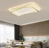 Svart guld fyrkant modern LED-ljuskrona Ljus Dimbar Inomhusbelysning Sovrum Matsal Vardagsrum Salon Hall Lampor med fjärrkontroll