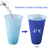 5PCS Reusable Color Changing Cold Cups Summer Magic Plastic Coffee Mugs Water Bottles With Straws Set For Family Friends Cup LJ200821