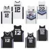 Maglie da basket Crestwood KNIGHTS delle scuole superiori Ja Morant 12 CRESTWOOD ALTERNATE NERO Colore bianco Ricamo per gli appassionati di sport Hip Hop traspirante Uniforme HipHop