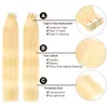 En Kaliteli Uzun Düz Bant Saç Uzantıları Cilt Atkı İnsan Doğal Saç Uzantıları 613 Sarışın Renk 150g Ücretsiz