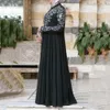 Dubai Muslim Abaya Vestido Longo Mulheres Étnica Floral Impressão Islam Kaftan Robe Maxi Vestidos Plus Size Manga Longa Femme Vestiod Y0118