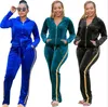 Chaqueta de talla grande para mujer, ropa deportiva, chándal, trajes de manga larga, conjunto de 2 piezas, traje deportivo para correr, sudadera, medias, traje deportivo klw5553