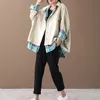 CHICEVER coréen Patchwork Hit couleur femmes veste revers col à manches longues surdimensionné lâche manteau femme automne mode nouveau 201112