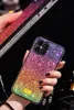 Rainbow Glitter Phone Fodral Diamant Bakgrundsskydd Gradient Glänsande beskyddare för iPhone 13 13Pro Max 12 12Pro 11 11Pro X XS XR Samsung Galaxy Not20 Ultra S20 PLUS