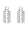 100pcs Stop Silver Color Razor Brazor Charms Bransoletka Choker Naszyjnik Urok do biżuterii Robienie ręcznie wykonanego rzemiosła 24 11 mm229s