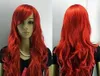 Affascinante parrucca sintetica riccia lunga rossa per parrucca da festa per capelli da donna