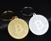 Munt sleutelhanger gouden plaat BTC token sleutelhanger nieuwigheid partij gunst metalen sleutelhanger herdenkingsmunt souvenir cadeau7455784