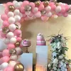 127 stks Roze Ballon Boog Garland Kit Wit Roze Gouden Confetti Latex Ballonnen Baby Douche Bruiloft Verjaardagsfeestje Decoraties T200524