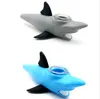 Neues Design 5,5" Mini-Wasserpfeifen Haifischpfeife Glasbongs mit Kopf aus Silikon zum Rauchen von Tabak