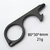 8 Färg Metall Safety Touchless Door Opener Stylus Key Hook Metal Hands Handle Opener Tool Nyckelring med silikonhuvud HH8952259