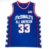 安くカスタムマクドナルドの8つのアメリカのバスケットボールジャージ刺繍ブルー1996 XS-5XL NCAA
