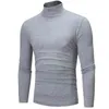 T-shirt à col roulé pour hommes, pull thermique décontracté, coupe cintrée, pull en laine chaud, hauts de Compression, chemise à bascule, G1222