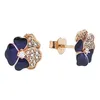 Pandora Deep Purple Pansy Flower Stud Earring jewelry 925 sterling Silver Women evil pandora with logo ale Gift 280781C01