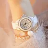 Moda nova pulseira de cerâmica à prova dwaterproof água relógios topo marca luxo senhoras relógio feminino quartzo vintage relógios femininos 201204157f
