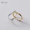 Modian Hot 925 Sterling Silver Minimalist Cross Line Open Adjustable Finger Ring for Women Stackable Ring Fashion Fine Jewelry