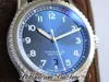 ZF 41mm A17314101 ETA A2824 Orologio automatico da uomo Cassa in acciaio Quadrante blu Indici numerici bianchi Pelle marrone con linea bianca Puretime PTBL b02