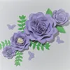 Couronnes De Fleurs Décoratives 2022 Lilas 6 Papier Géant + Feuilles 3 Papillons Toile De Fond De Mariage Bébé Pépinière Douche Déco Défilé De Mode