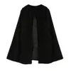 Women Warm Elegant Solid Poncho Jacket Autumn Spring Camel/black Cape Outerwear Loose Batwing Thin Cloak Coat Outwear T200319