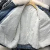 Cappotto di agnello caldo invernale Giacca di jeans con tasca grande per le donne Parka largo di pelliccia di grandi dimensioni Parka di jeans taglie forti per l'inverno 200928