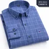 Fat Guy Plus Size 5XL 6XL 7XL 8XL 100% Full Cotton Plaid Business Casual Shirt Men Long Sleeved Flannel High Quality Fashion C1222