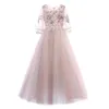 Ragazza principessa gonna fiore bambino bambino abito da sposa soffice filato gonna bambini host natale spettacolo a maniche lunghe autunno e inverno