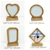 Bamboos Sublimation Blank Po Frame With Base DIY Double Sided Wood Love Heart Round Frames Magnetism Picture Painting Decoratio7441492