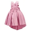 Robes de filles mode princesse enfants jupe tendance respirant dentelle maille fleur broderie vêtements A06223S