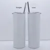 20oz 30oz dupla parede sublimação de garrafa de água cilindro em linha reta capacidade de grande capacidade de caneca de café com palha plástica