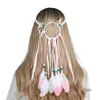 Tüy Saç Aksesuarları Kafa Hippi Kız Boho Çingene Hairband Başlığı Tüy Takı Yerli Şenlikli Saç Bantları