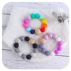 2022 Nova Diy Bebê Silicone Beething Beads Recém-nascido dentição anel infantil anel de madeira dentes bebê brinquedo colorido silicone frisado frisado