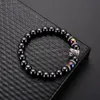 Bracciale con ematite magnetica con corona di moda Bracciale con corona in argento antico Perline di ematite nera donna uomo Gioielli di moda volontà e sabbia