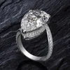 Wong Rain Luxury 100% 925 Sterling Silver skapad Moissanite Ädelsten Bröllopsförlovningsdiamanter Ring Fina Smycken Partihandel 201119