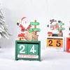 Christmas decorations wooden calendar presents creative DIY xmas gift cartoon moose Santa snowman mini table top WQ60-WLL