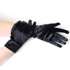 Five Fingers Gloves Ladies Short Sunscreen Satin Glove Surface Dance Performance Spandex Etiquette Gloves1