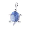 WOJIAER Natuurlijke Tigers Eye Stone Tiny Turtle Hangers Reiki Lucky Animal Sea Charm Sieraden voor Vrouwen BE910