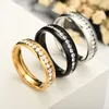 Simple Row Stainless Steel diamond ring crystal engagement Wedding Rings for women men fashion jewelry gift