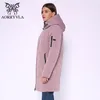 AORRYVLA Marca Donna Inverno Parka Giacca femminile Grigio scuro Cappotto lungo con cappuccio Piumino biologico Giacca invernale calda Modello 201126