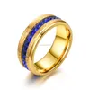 Guld rostfritt stål diamantring frostat ringengagemang bröllop ringar för kvinnor män mode smycken vilja och sandiga nya