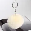 8cm Big Faux Rabbit Fur Pompom Key Rings jewelry Pendant Fluffy Ball Keychain For Women Bag Charm Accessories Wholesale Kimter-X910FZA