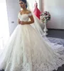 2021 plus size wedding dresses a line Luxury Lace Ball Gown Off the Shoulder Dress Sweetheart Back Princess Bridal Gowns