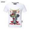 Designer mens pp crânio diamante t shirt marca de manga curta primavera e verão alto o-pescoço crânio tshirt t-shirt tees phillip plain p88140