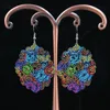 Isang Europäische Amerikanische Mode Mehrfarbige Tropfen Ohrringe Metall Farbe Hohl Traditionellen Stil Ohrring Für Frauen Schmuck Geschenk