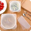 4 unids/set de envoltura fresca de calidad alimentaria, envolturas de silicona reutilizables de alto estiramiento, cubierta de sellado al vacío, tapa elástica GHMY